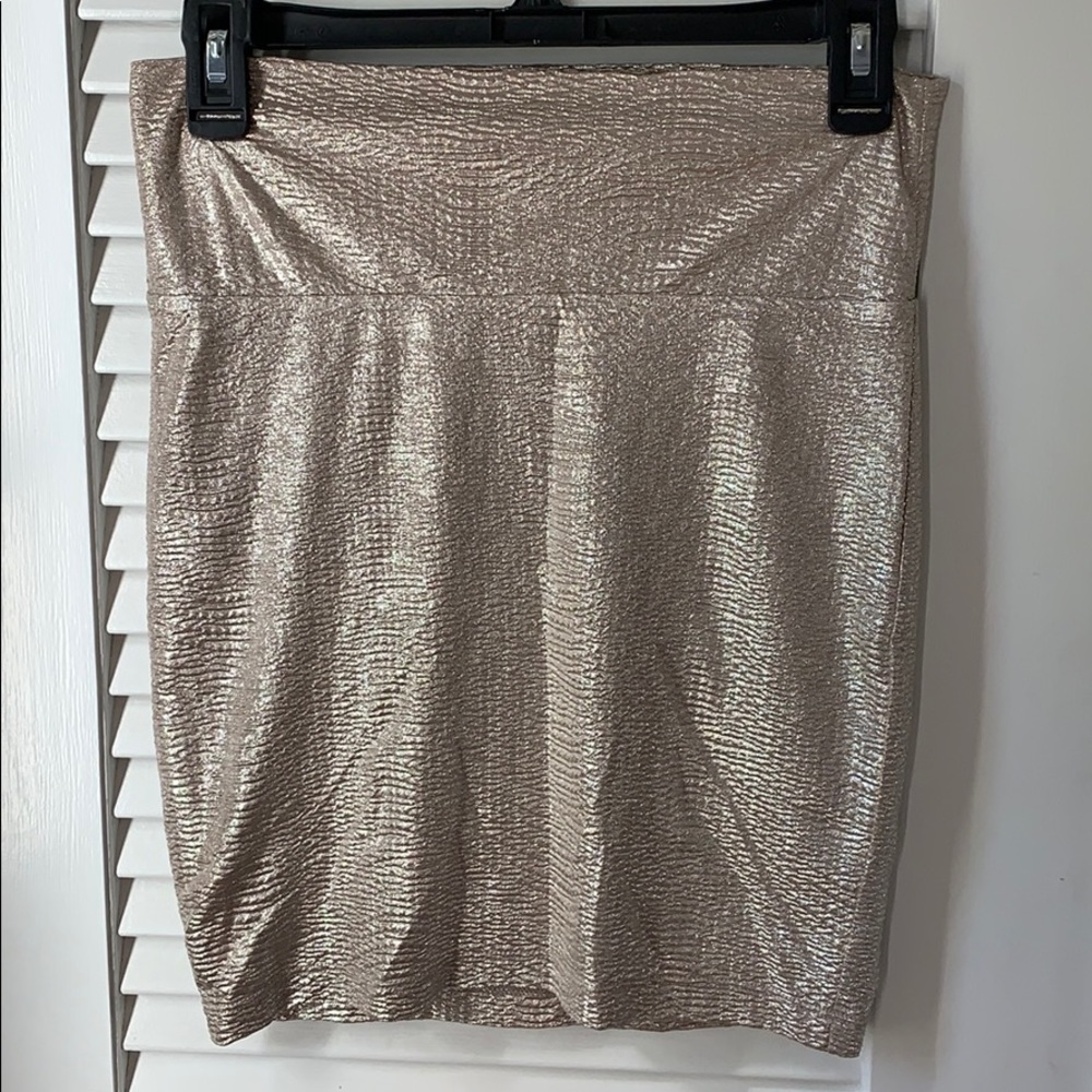 Gold mini skirt